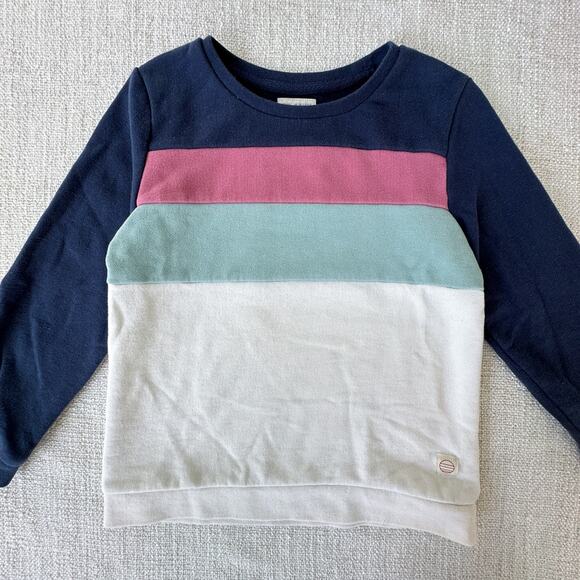Re-Spun by Marine Layer Girl's Color Block Crew Neck Sweatshirt VGUC 6 - Picture 2 of 5